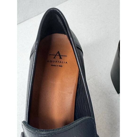 Aquatalia Josette Classic Retro Y2K Nappa Heel Mocasines in Black size 11 - Picture 7 of 11